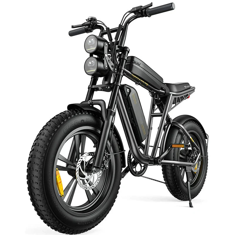 1000W Electric Bike for Adults, Retro-Style, 28mph, 94 Miles Range, 20"x4.0" Fat Tires, Full Suspension, UL Certified
