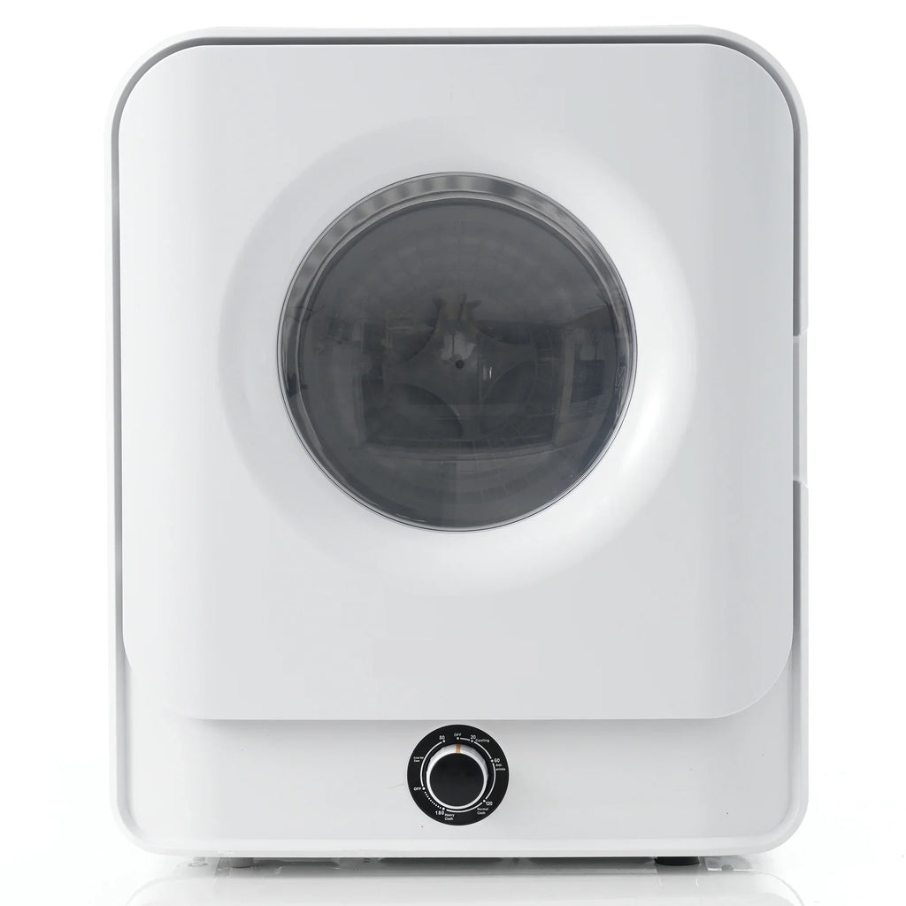 1.95 Cu.ft Front Load Clothes Dryer, Portable Compact Dryer 830W, 5 Drying Modes, Stainless Steel Drum, with Overheat Protection, Dust Removal, Deodorization and Lint Removal Functions, White