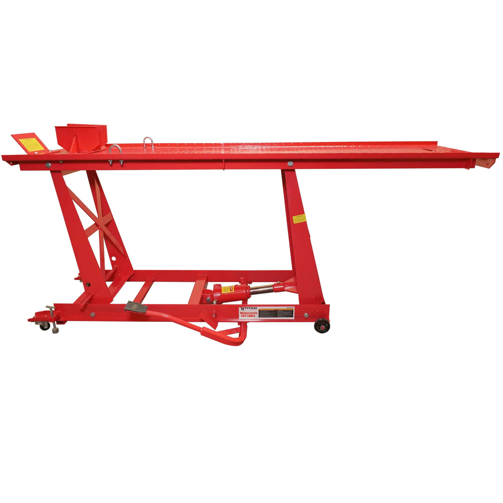 1,000 lb Hydraulic Motorcycle Lift Table Extra Long Heavy Duty